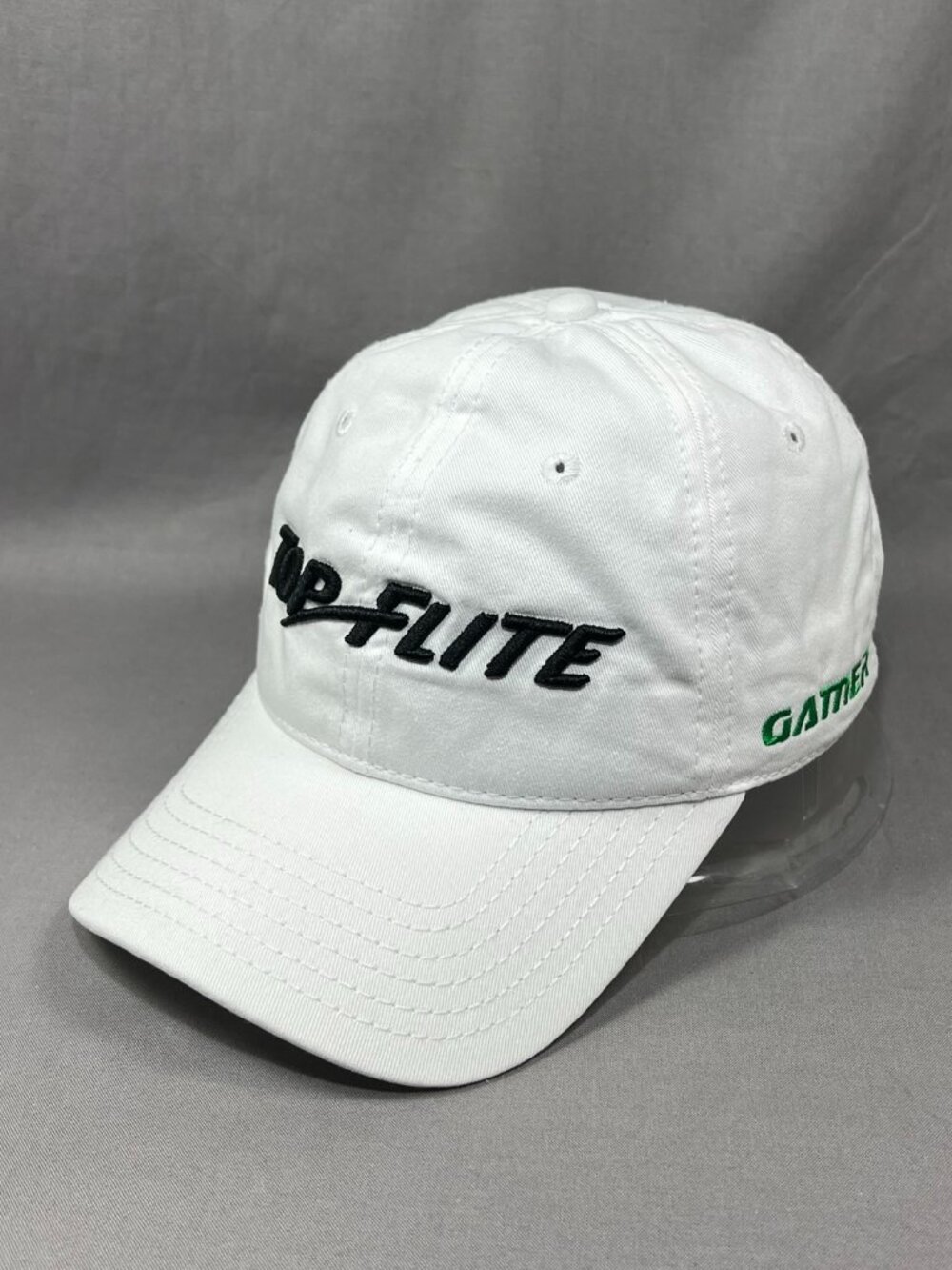 Top Flite Golf Strapback Hat Golfer White Adjustable Baseball Outdoor Dad Mens